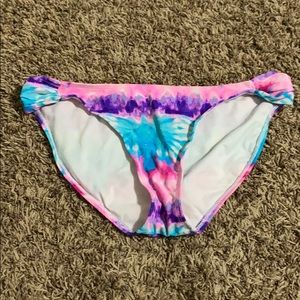 Pink purple and blue tie dye bikini bottoms